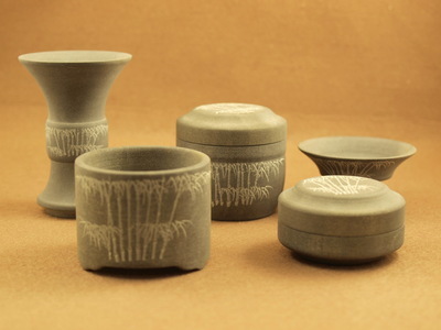 澄泥石刻竹香具五件套 手工石質(zhì)香具的專業(yè)評(píng)析